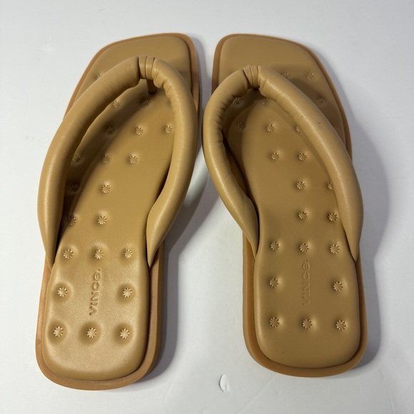 Vince Serene Leather Padded Slip On Thong Sandals Women’s US7M/UK 37 Neutral - Picture 3 of 8